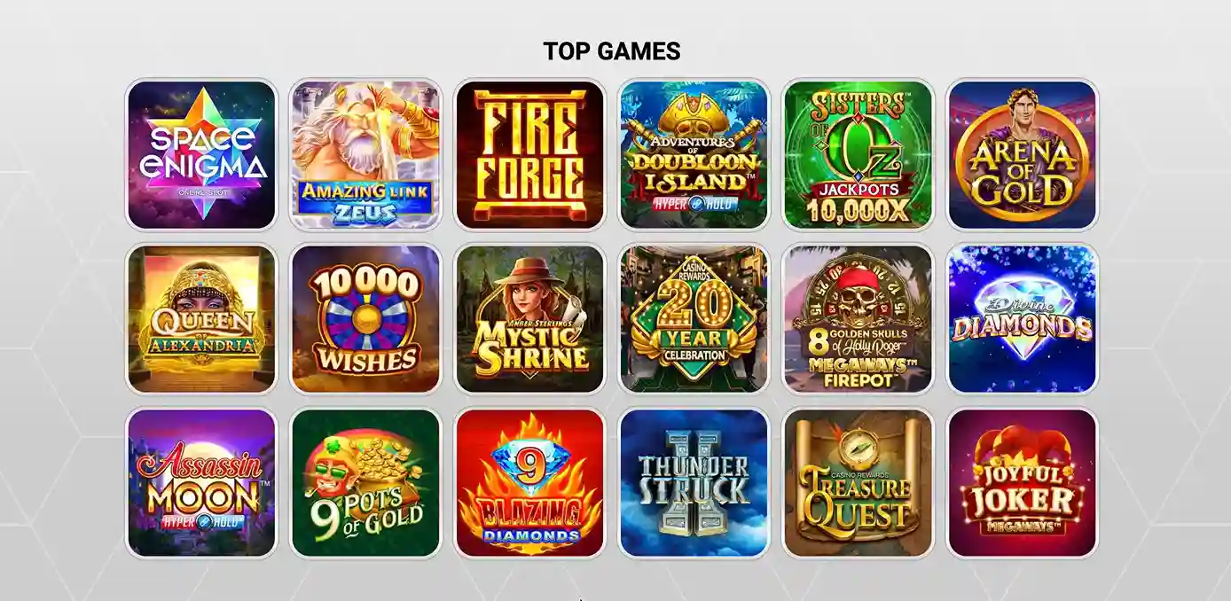 Zodiac Casino pokies and games lobby 